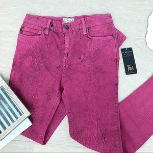 SALE! La Miniatura Pink Cracked Design Jeans